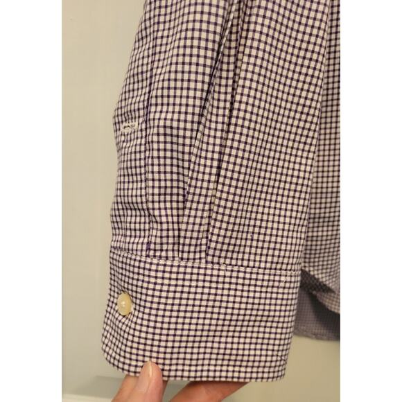 Ralph Lauren Men’s Classic Fit Purple Gingham Long Sleeve Shirt Size 16 34/35 - Picture 5 of 12